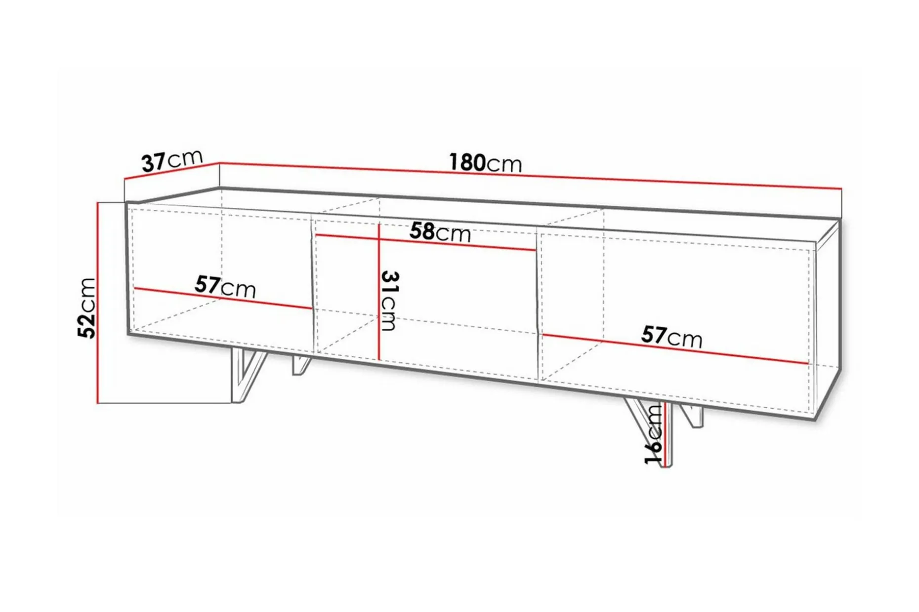 Glenndale Tv-skåp 180 cm Concept 55 White