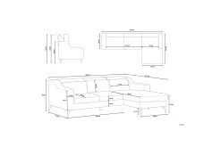 Glosli Hjørnesofa 220 cm
