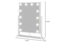 Glow Lille sminkespeil på fot 36,5 cm med LED belysning/lamper Holywood speil