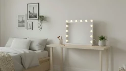 Glow Sminkespeil på fot 50 cm med LED belysning/lamper Hollywood speil