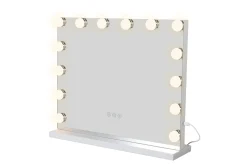 Glow Sminkespeil på fot 50 cm med LED belysning/lamper Hollywood speil