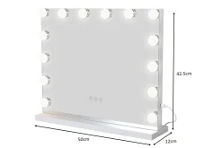 Glow Sminkespeil på fot 50 cm med LED belysning/lamper Hollywood speil