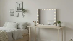 Glow Stor Sminkespeil 80 cm med belysning lamper - Hollywood speil med USB-lading