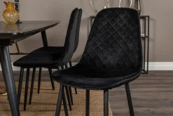 Gold Spisegruppe Forlengningsbar 180-220 cm Rektangulær med 6 Polar Stoler