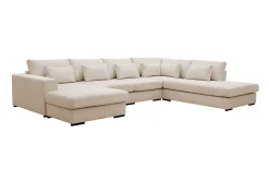Grande 5-seters U-Sofa med Divan Venstre