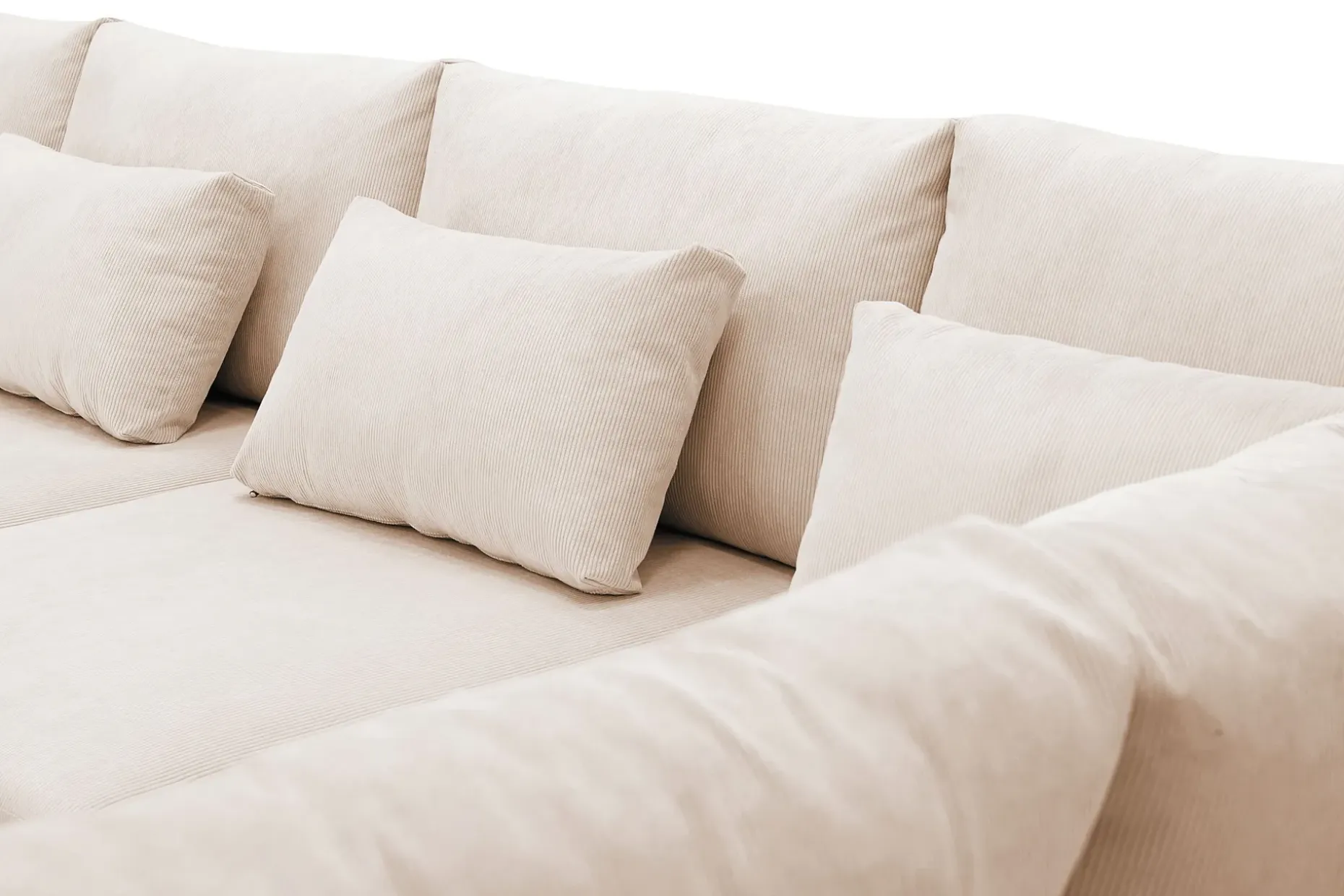 Grande 5-seters U-Sofa med Divan Venstre