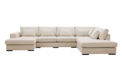 Grande 5-seters U-Sofa med Divan Venstre