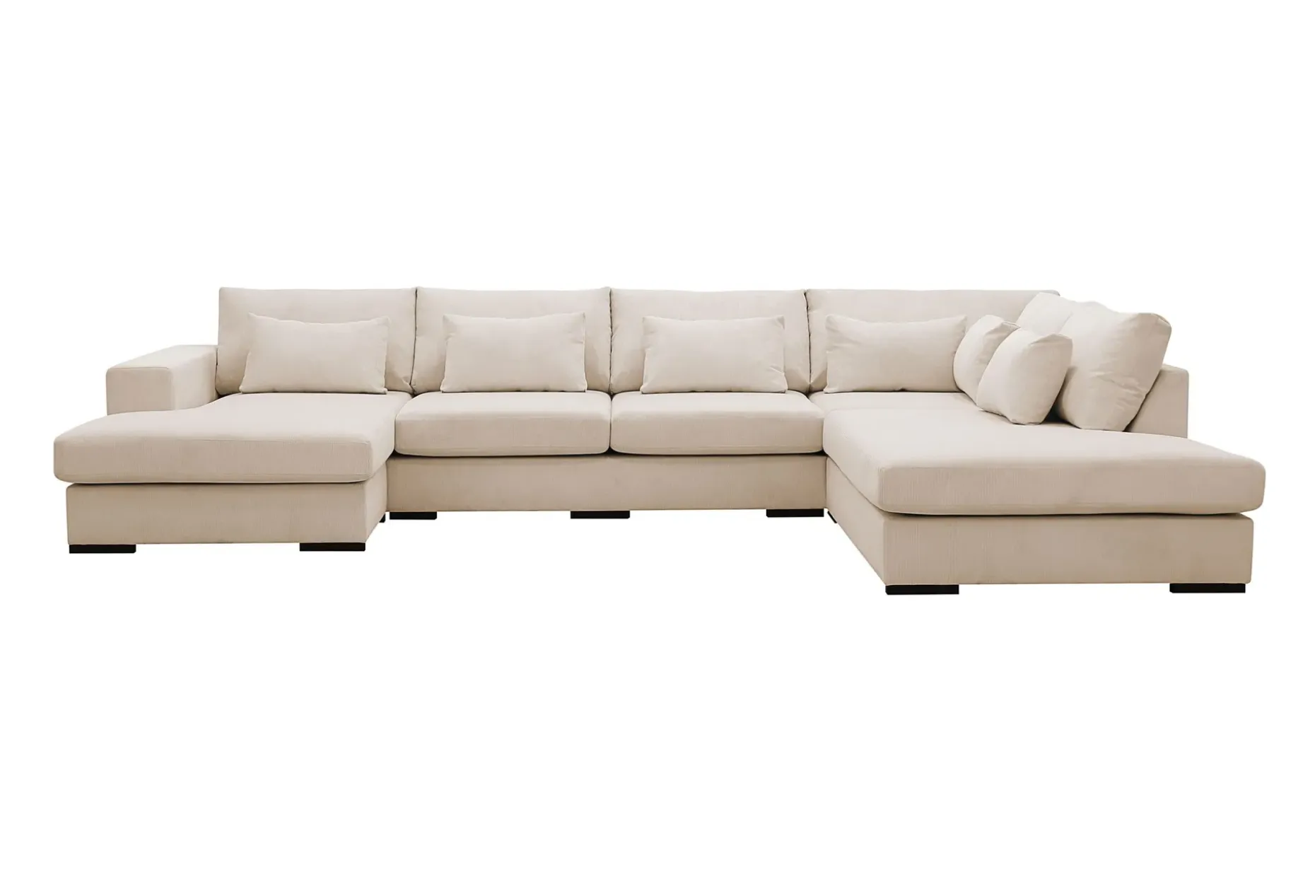 Grande 5-seters U-Sofa med Divan Venstre
