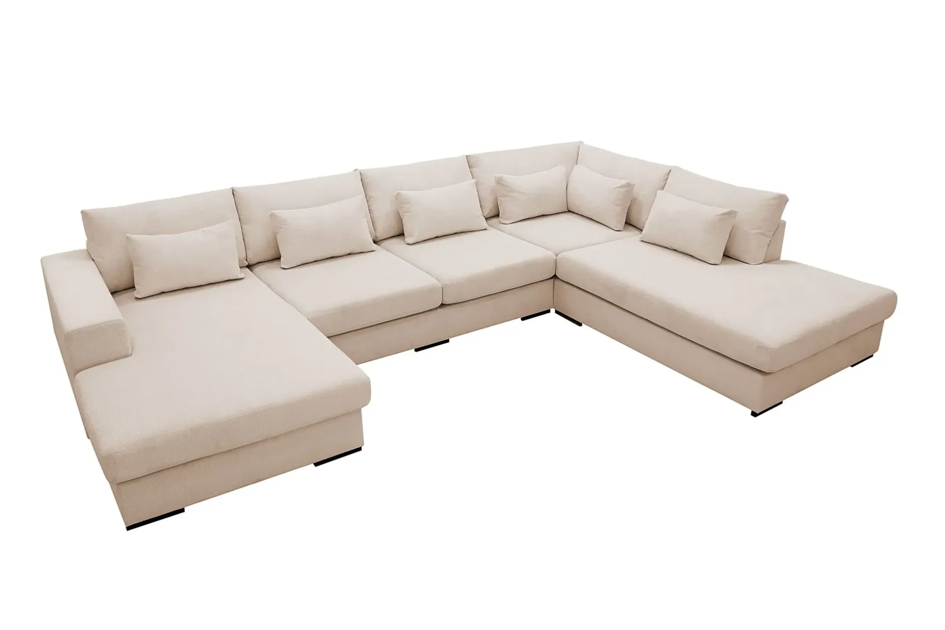 Grande 5-seters U-Sofa med Divan Venstre