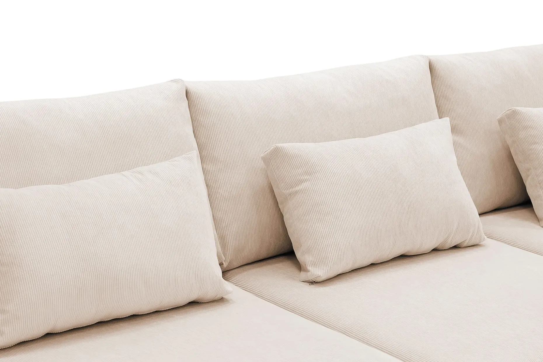 Grande 5-seters U-Sofa med Divan Venstre