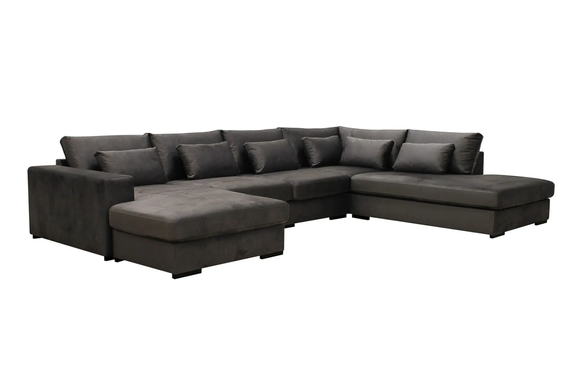 Grande 5-seters U-Sofa med Divan Venstre