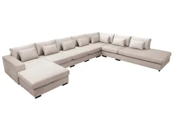 Grande Stor 7-seters U-Sofa med Divan Venstre