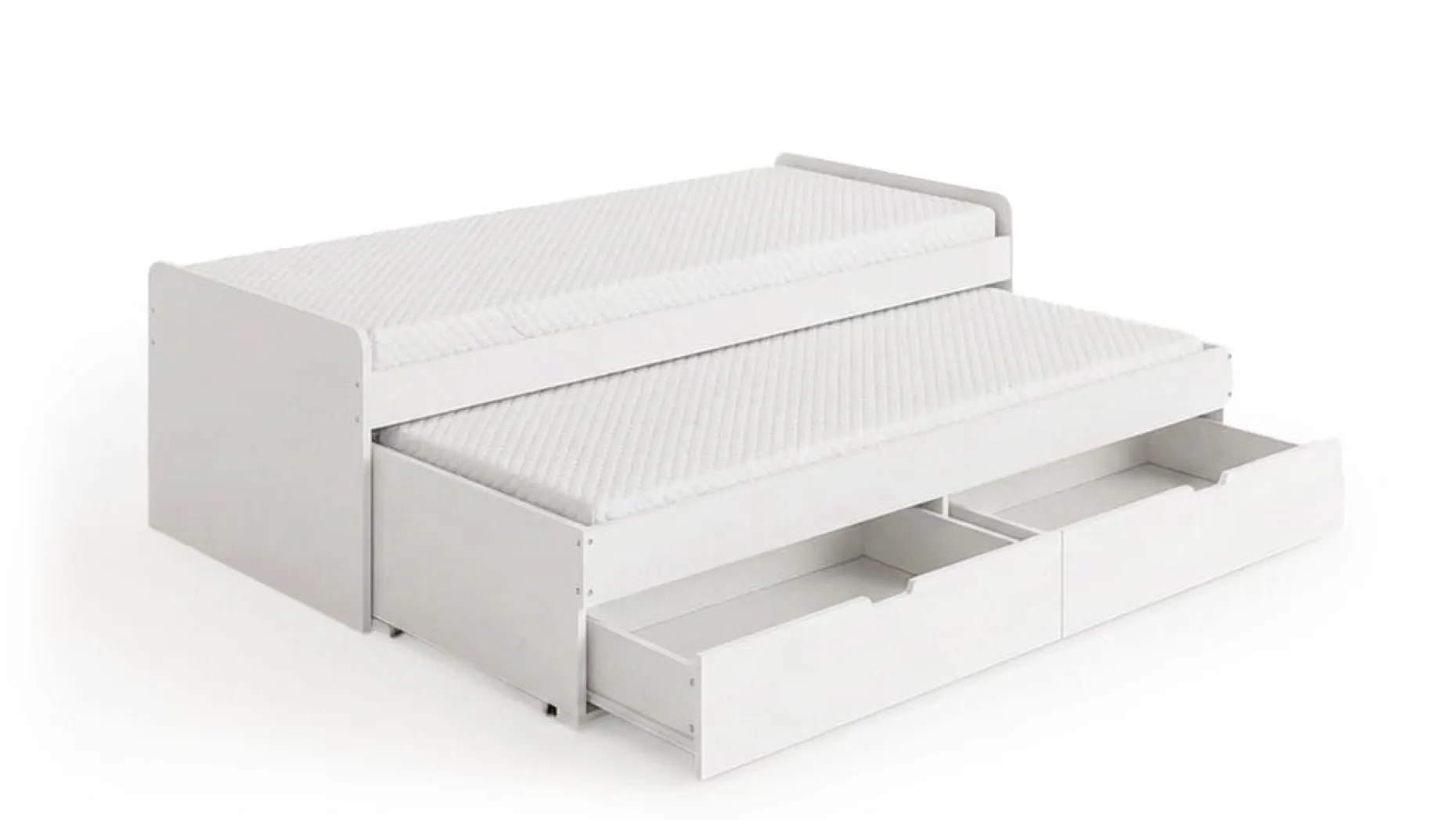 Granvik Sengeramme 90x200 cm uttrekkbar med ekstraseng og oppbevaring inkludert 2 madrasser