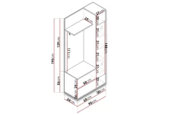 Green Garderobe 90x34x195 cm