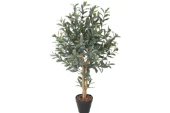 Grønn plante Oliven H90cm 2 grener svart krukke