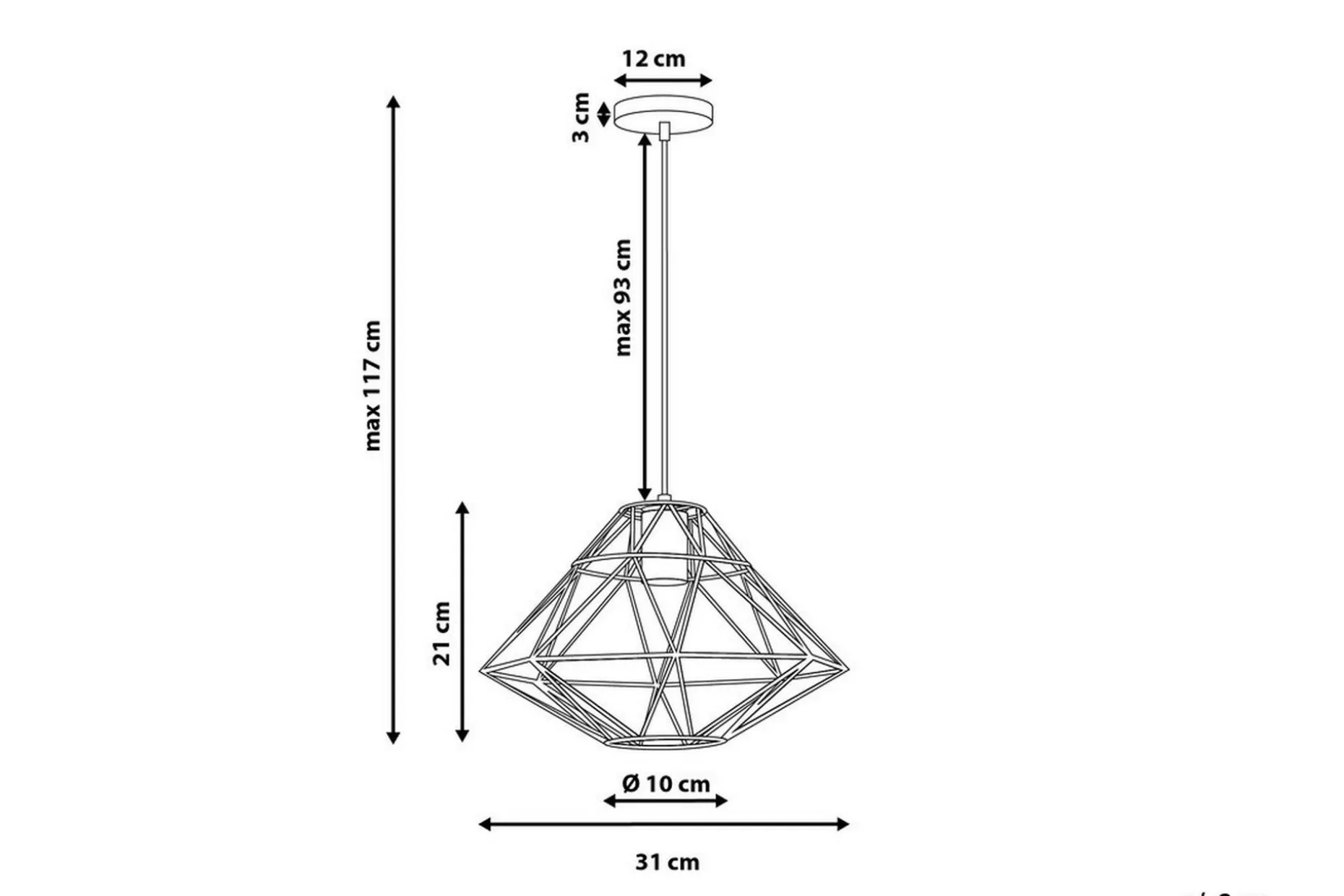 Guam Taklampe 31 cm