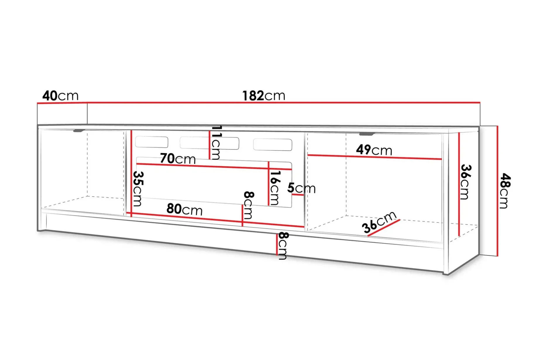 Gudelia TV-benk 182 cm