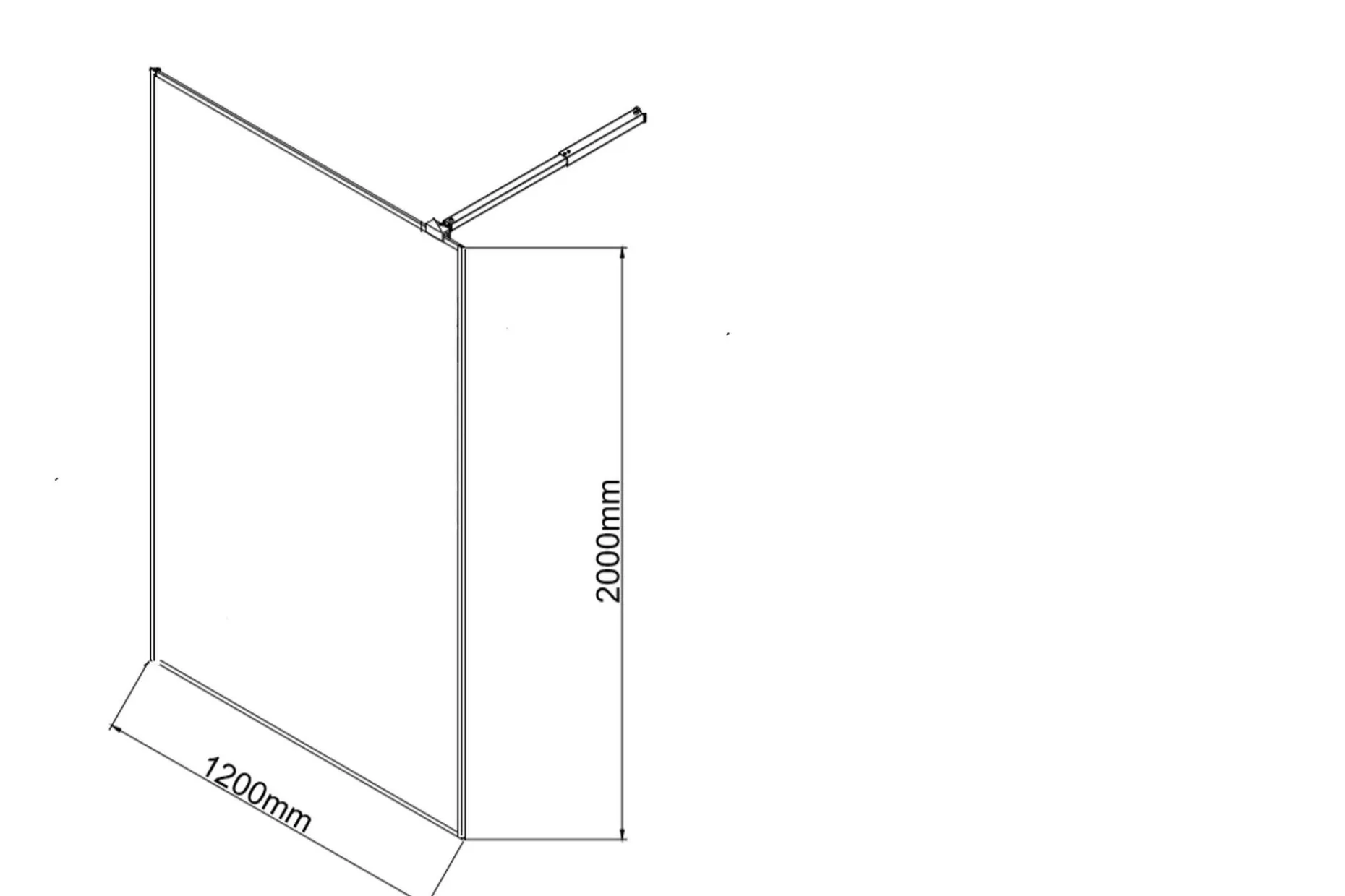 Gullebo Glassvegg 200 cm