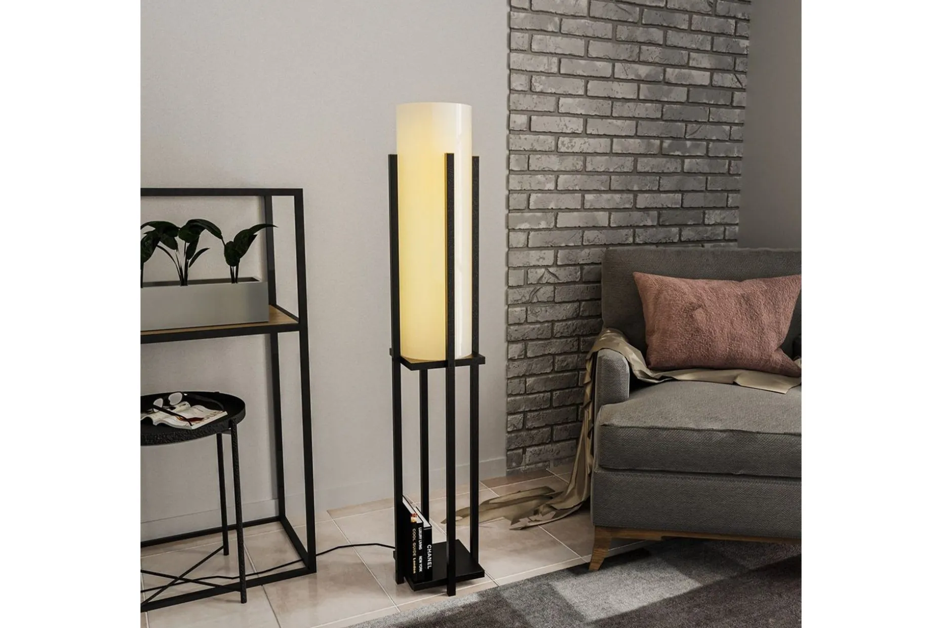 Gulvlampe Ratmompe (Hyllehøyde: 60 cm) Svart Beige