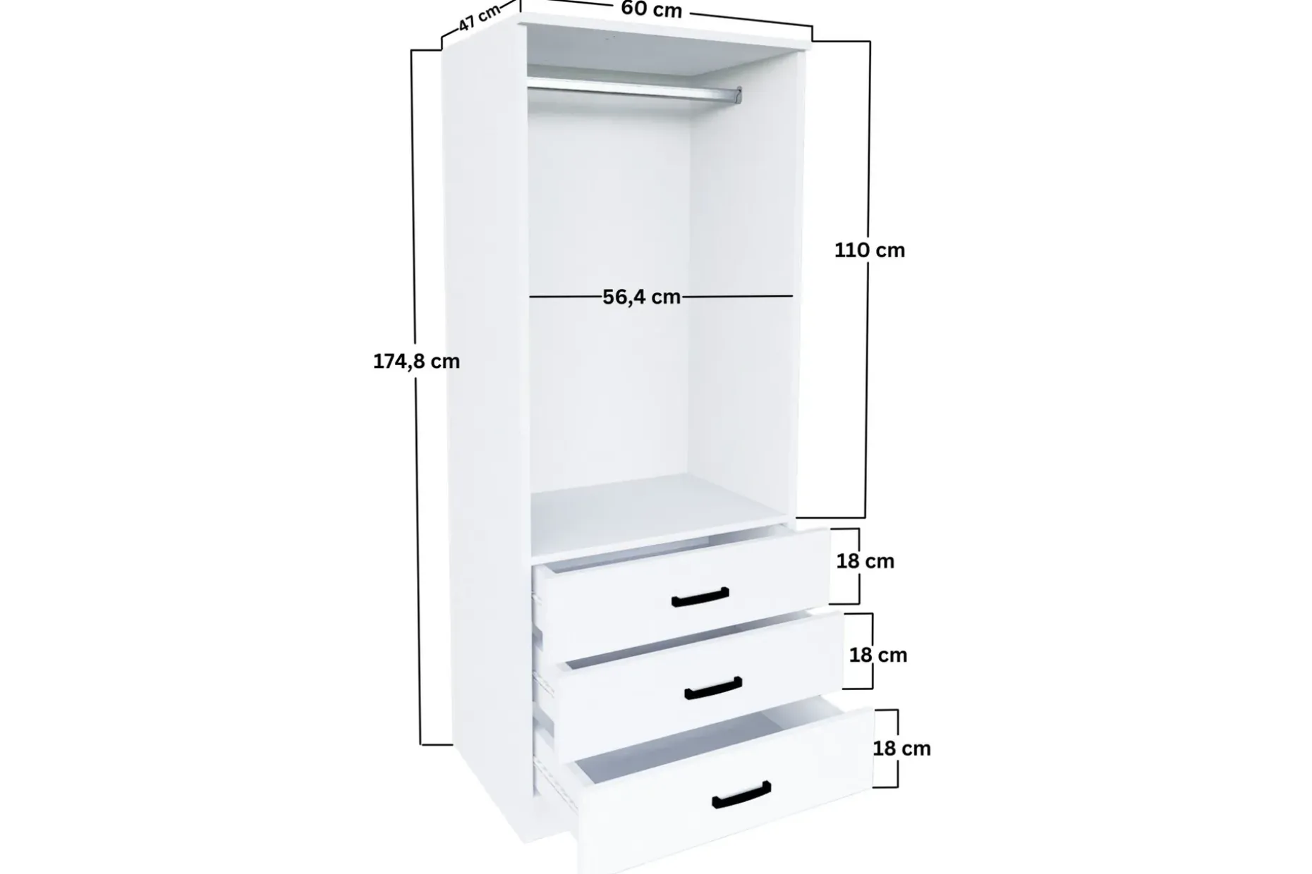 Haaken Garderobe 60x174,8 cm