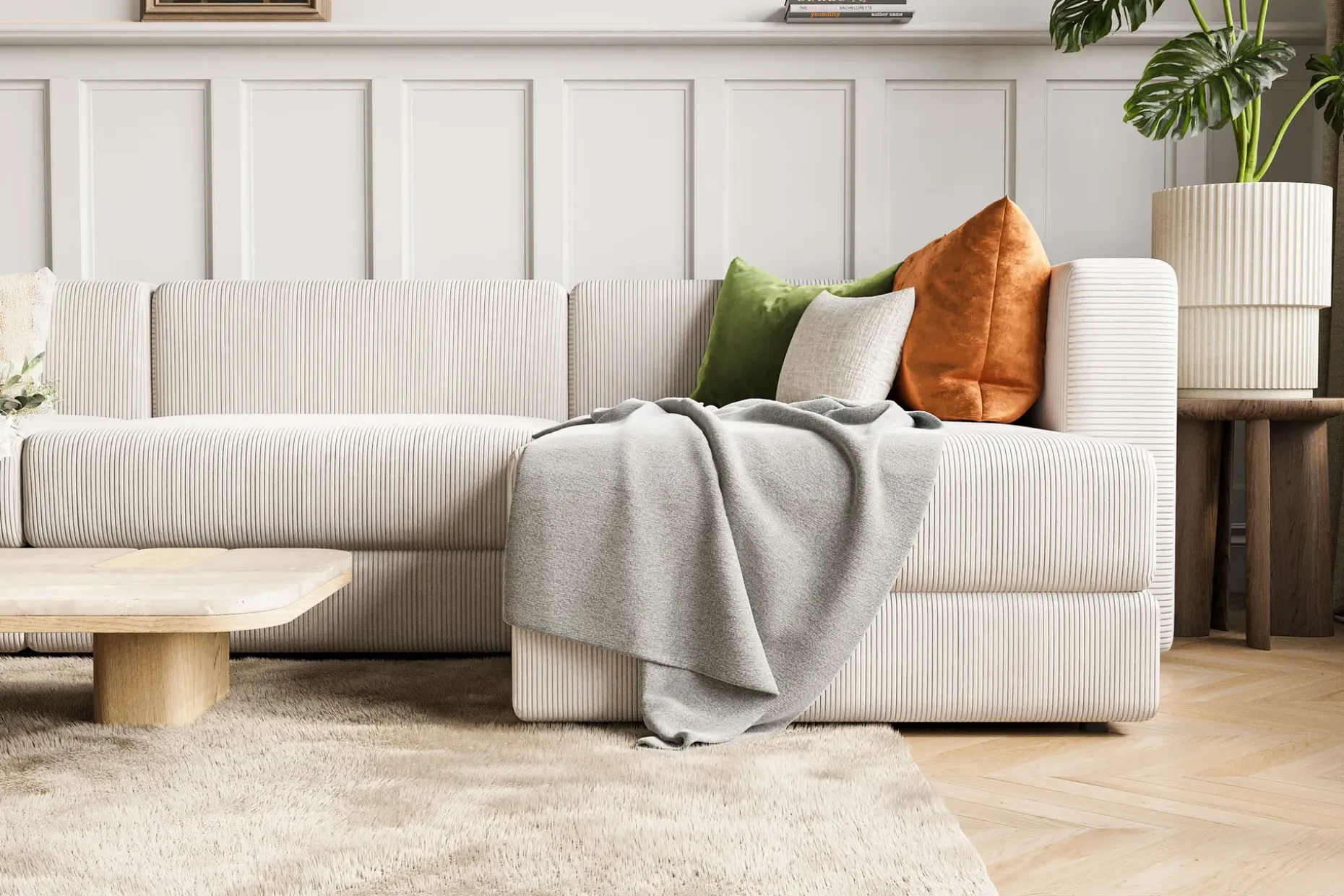 Hagblom 4-seters Divansofa med Oppbevaring Vendbar