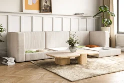 Hagblom 4-seters Divansofa med Oppbevaring Vendbar