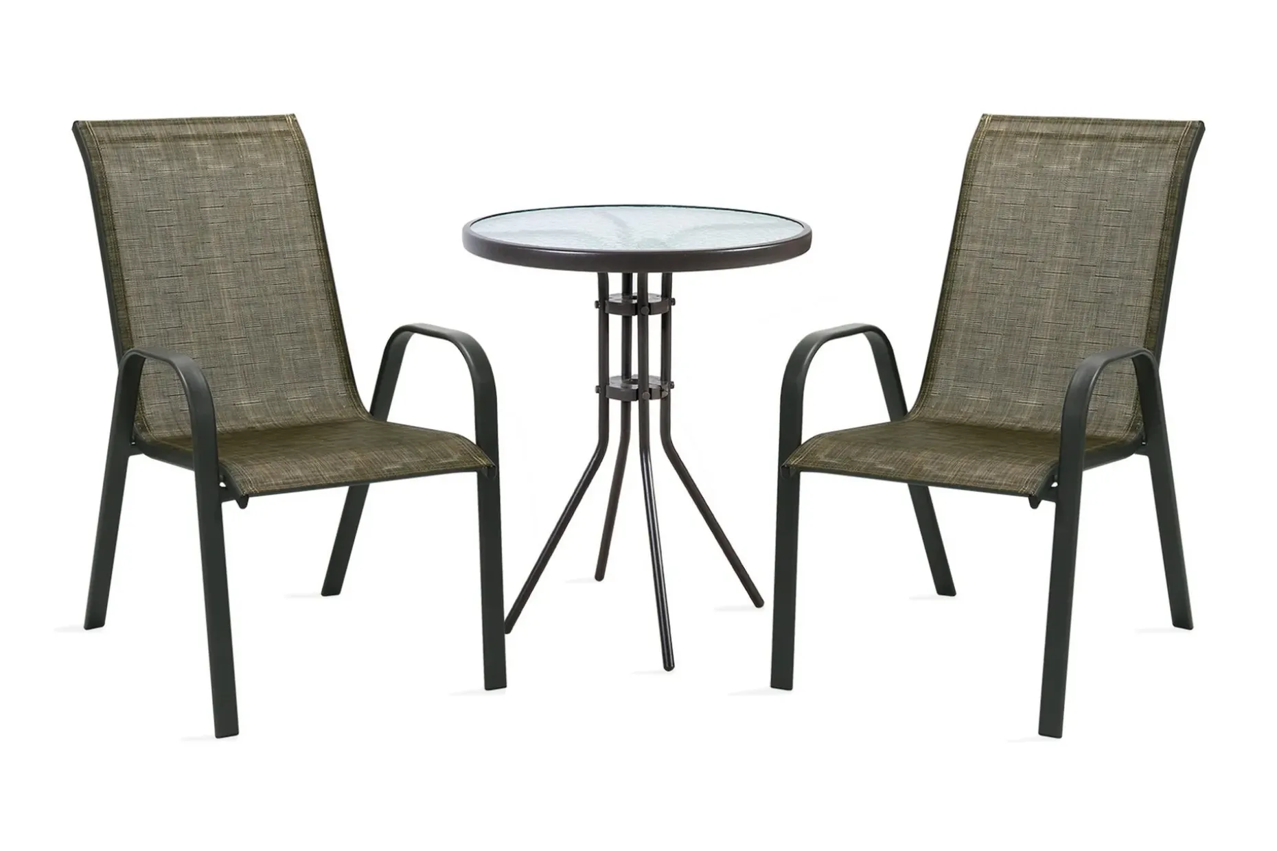 Hagegruppe DUBLIN bord og 2 stoler D60xH70cm