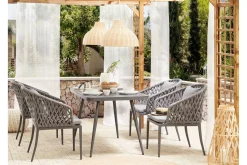 Hagemøbelsett aluminium grå LIPARI