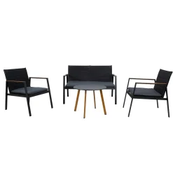 Hagemøbelsett HOME4YOU Aber bord, sofa og 2 lenestoler