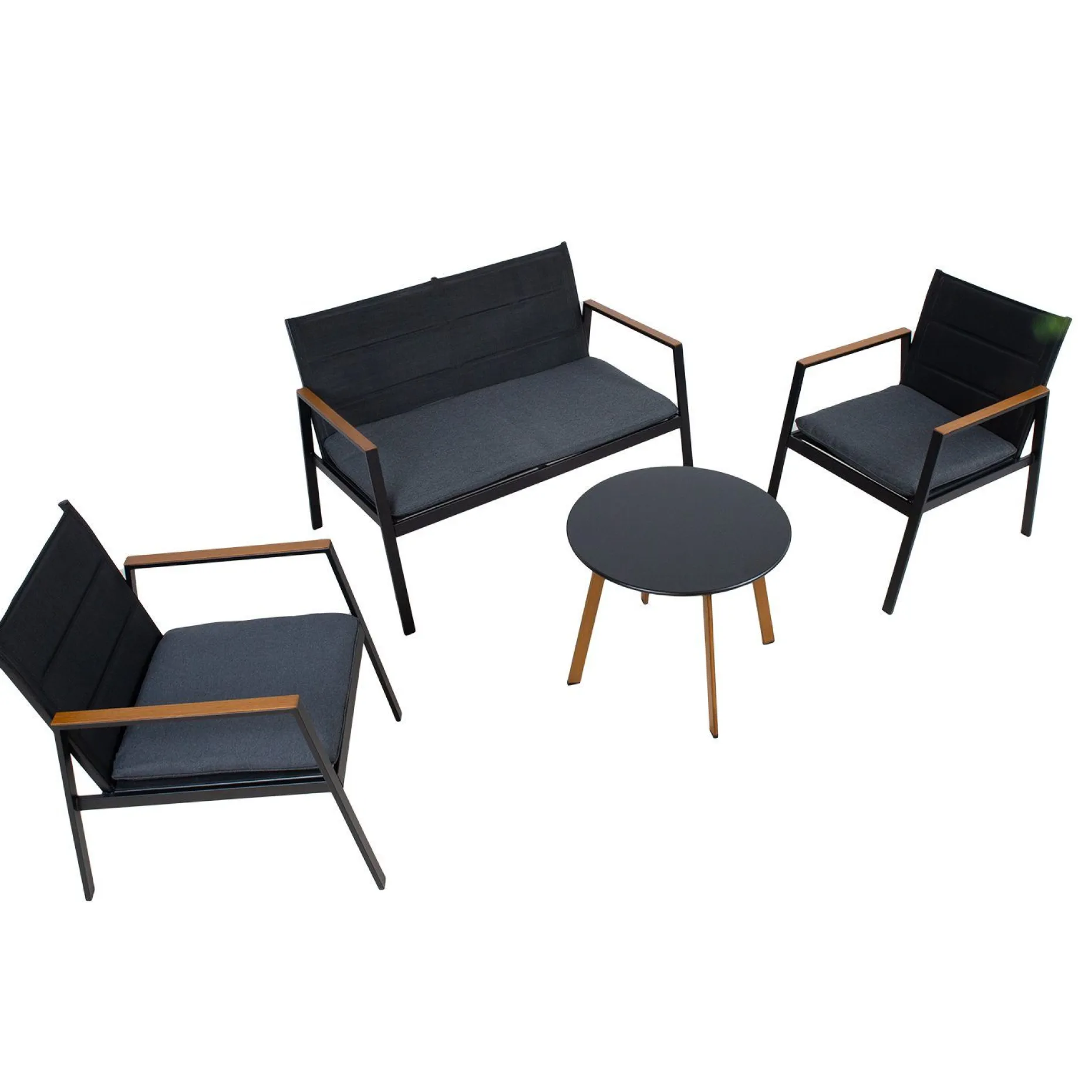 Hagemøbelsett HOME4YOU Aber bord, sofa og 2 lenestoler
