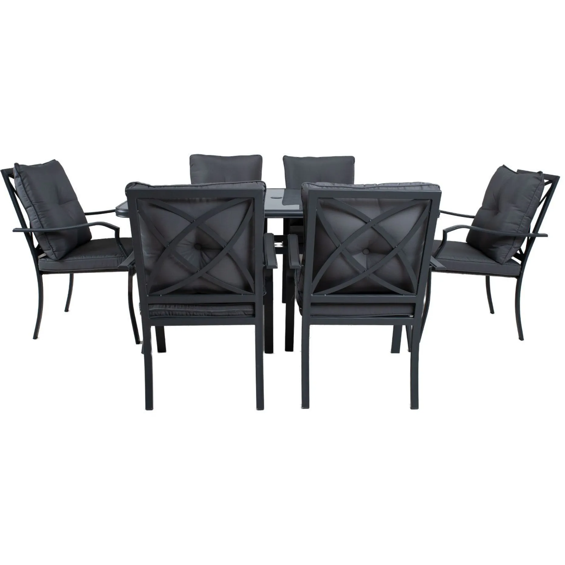 Hagemøbelsett HOME4YOU Bosler bord og 6 stoler