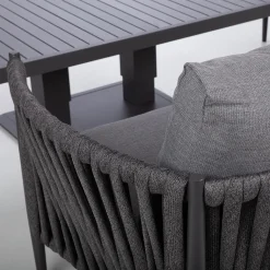 Hagemøbelsett HOME4YOU Bristol bord, sofa og 2 stoler grå