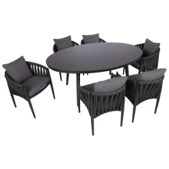 Hagemøbelsett HOME4YOU Bristol bord og 6 stoler