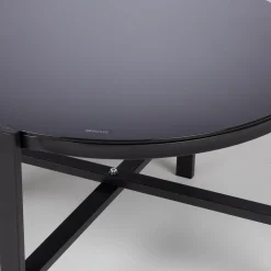 Hagemøbelsett HOME4YOU Canaan bord, benk og 2 stoler svart