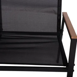 Hagemøbelsett HOME4YOU Canaan bord, benk og 2 stoler svart