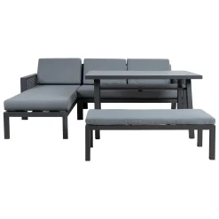 Hagemøbelsett HOME4YOU Delgado hjørnesofa, bord og benk