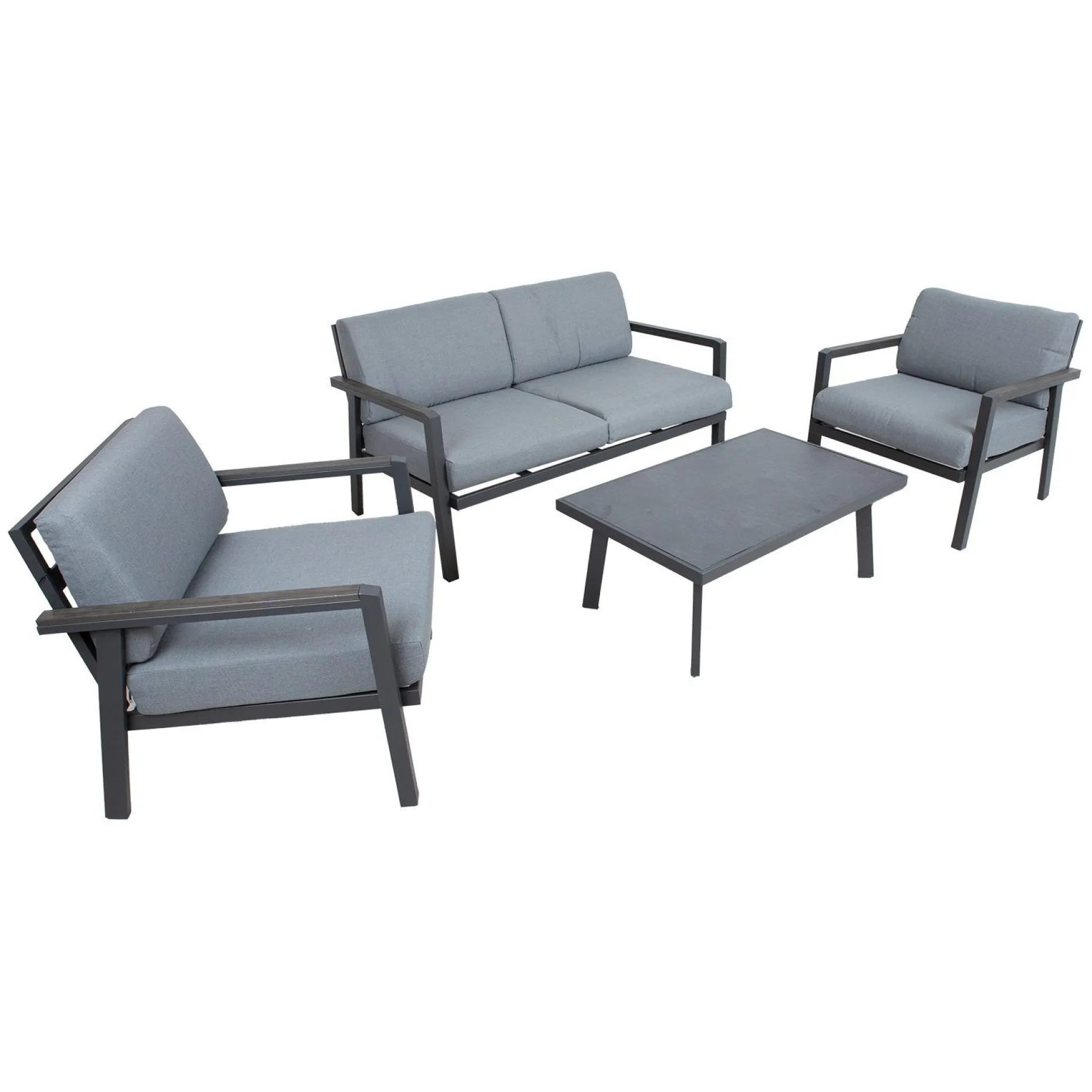 Hagemøbelsett HOME4YOU Delgado bord, sofa og 2 stoler