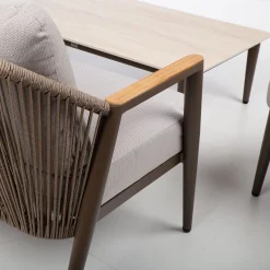 Hagemøbelsett HOME4YOU Delia bord, sofa og 2 stoler