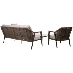 Hagemøbelsett HOME4YOU Delia bord, sofa og 2 stoler