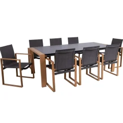 Hagemøbelsett HOME4YOU Duisburg bord og 8 stoler