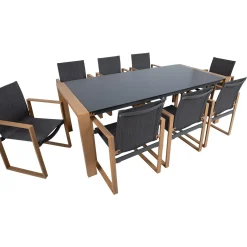 Hagemøbelsett HOME4YOU Duisburg bord og 8 stoler