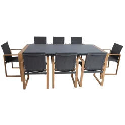 Hagemøbelsett HOME4YOU Duisburg bord og 8 stoler