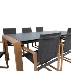 Hagemøbelsett HOME4YOU Duisburg bord og 8 stoler