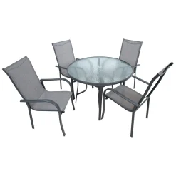 Hagemøbelsett HOME4YOU Everet bord og 4 stoler