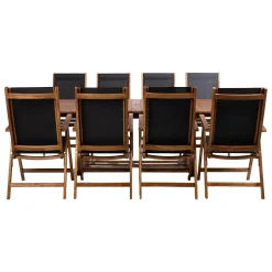 Hagemøbelsett HOME4YOU Fabiola bord og 8 stoler