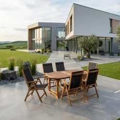 Hagemøbelsett HOME4YOU Fabiola bord og 6 stoler