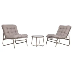 Hagemøbelsett HOME4YOU Jive bord og 2 stoler, taupe