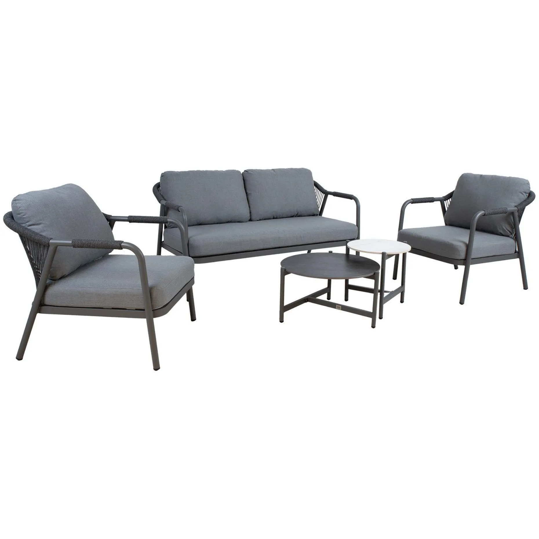 Hagemøbelsett HOME4YOU Kassel 2 bord, sofa og 2 stoler