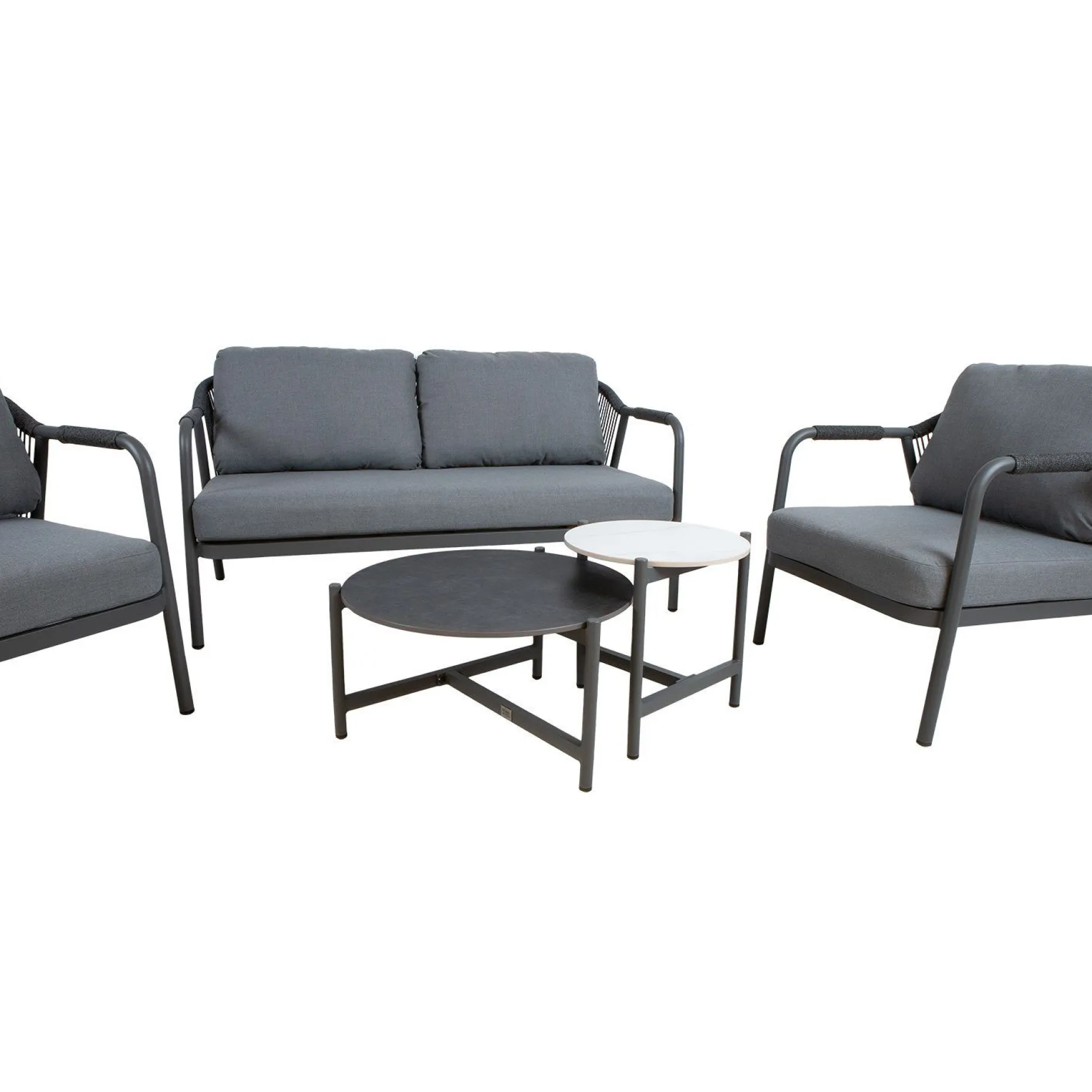 Hagemøbelsett HOME4YOU Kassel 2 bord, sofa og 2 stoler