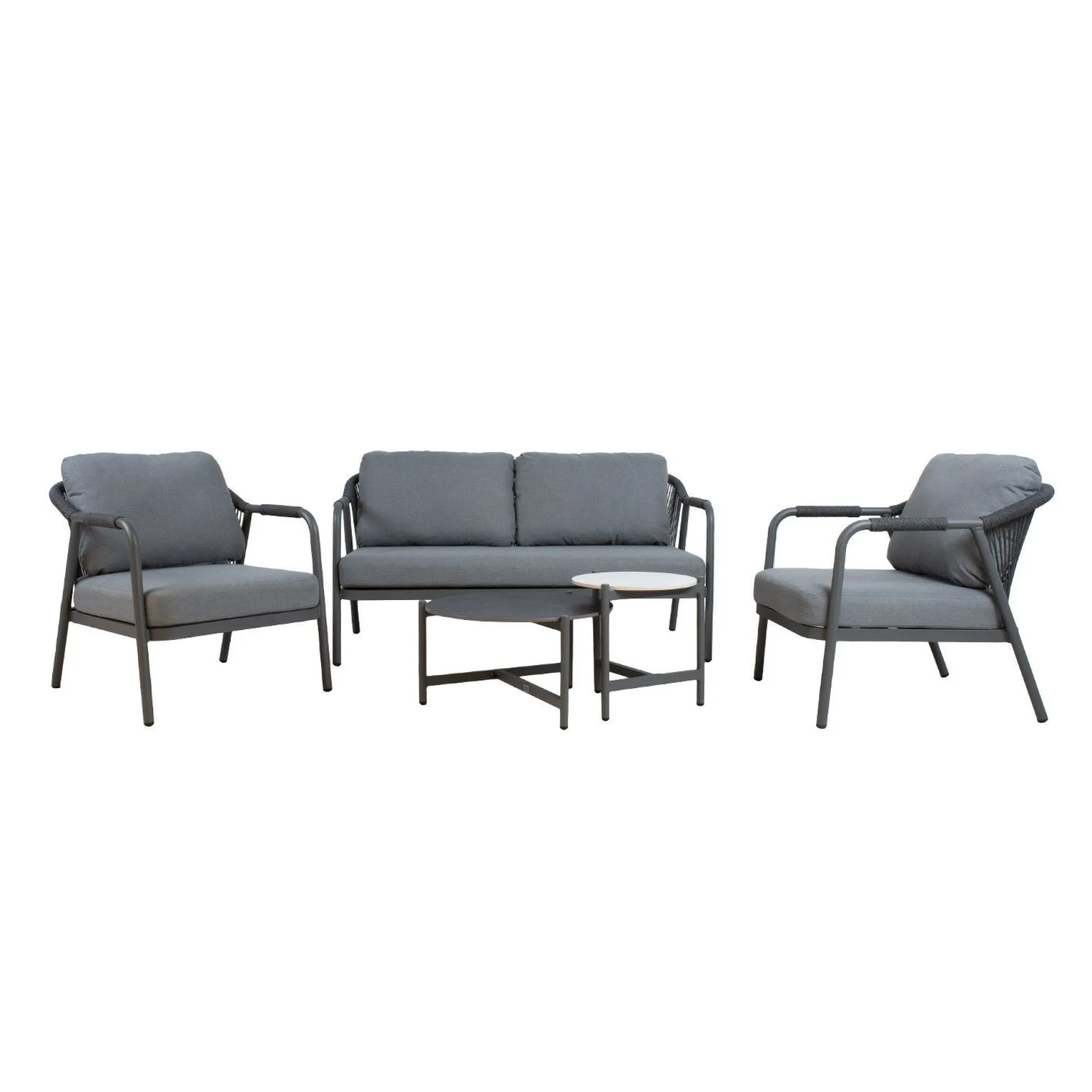 Hagemøbelsett HOME4YOU Kassel 2 bord, sofa og 2 stoler